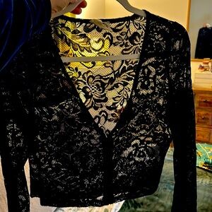 Joy Folie Cropped stretch black lace Sexy